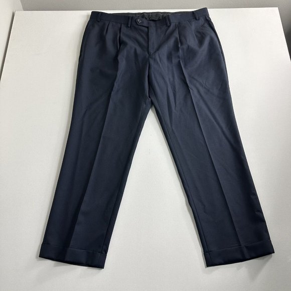 Ralph Lauren‎ Men's 100% Wool Blue Pants Size 42W/30L Straight Leg - Picture 1 of 7